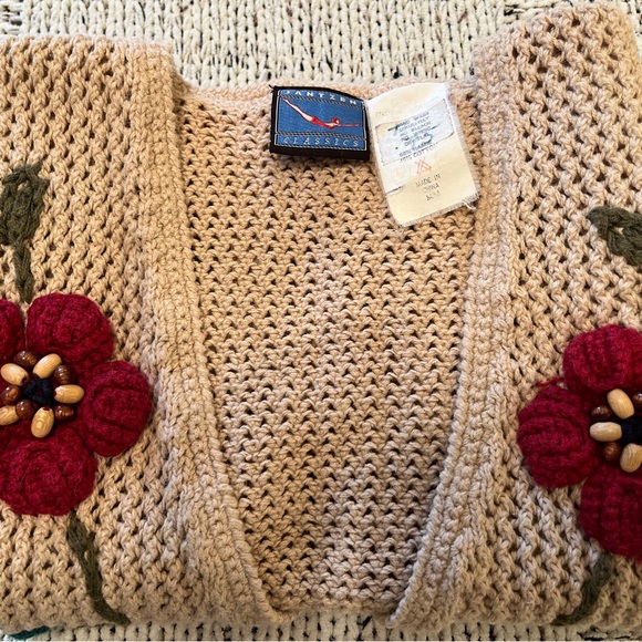 Jantzen Classics Vintage Boho Knit Floral Sweater Vest Women’s Size M EUC - Picture 5 of 5